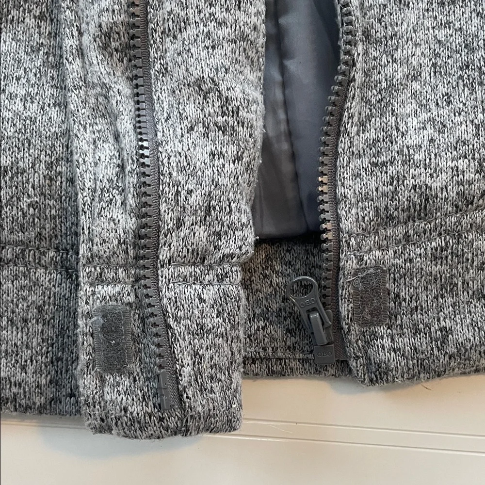 Old Navy Gray Jacket Girls Hooded Coat Faux Fur Zipper size 14
